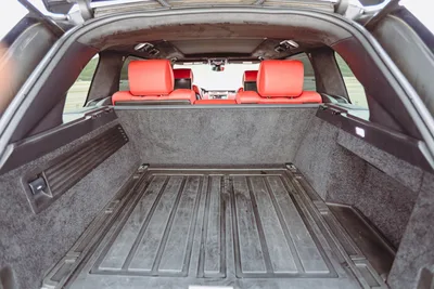 The LWB cargo bay, tailgate open